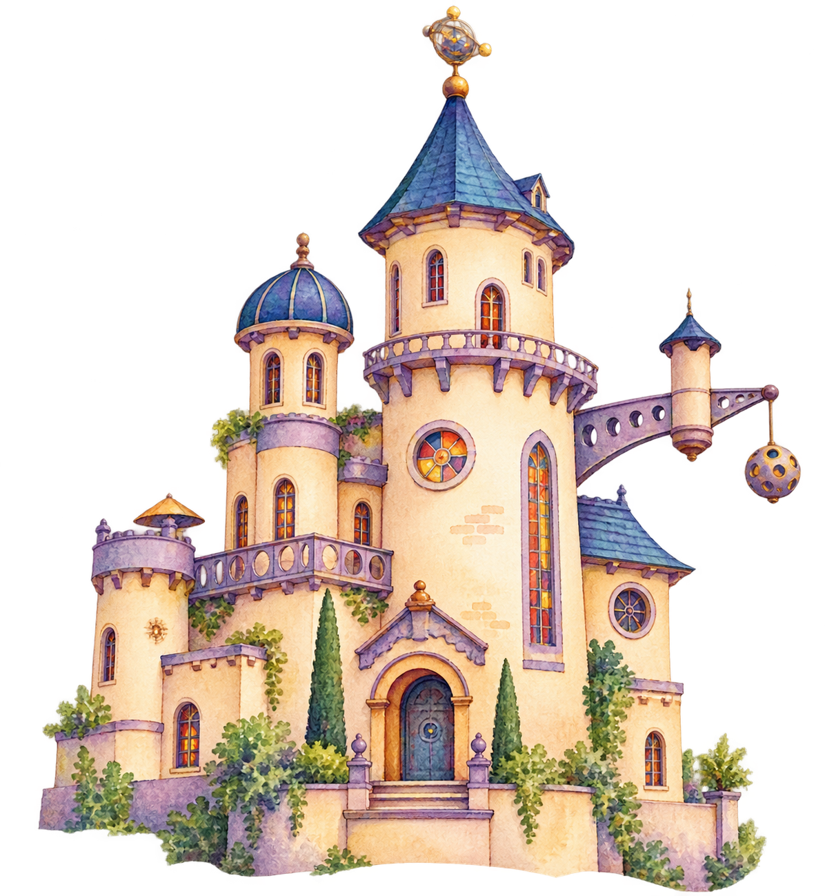 Ilustração de um castelo inspirado no Castelo Rá-Tim-Bum